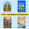 Explore the Beauty of Landscapes with our 139-page Coloring Book Bundle - Traditional & Reverse Coloring Options Available!