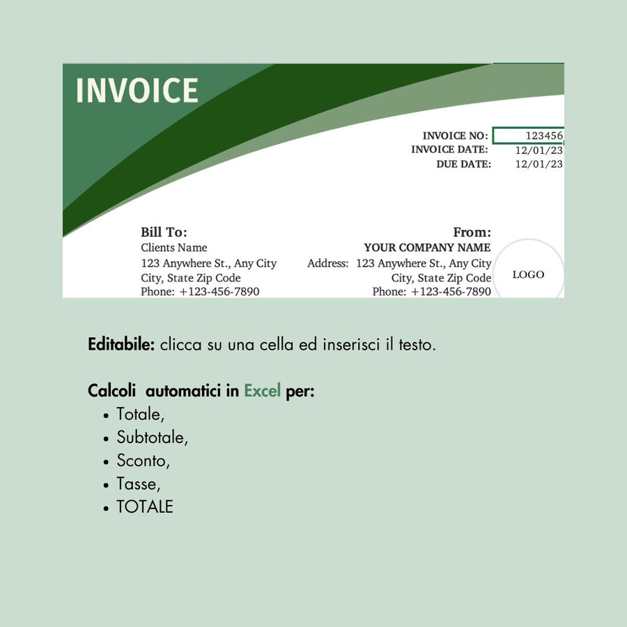 Modello di ricevuta verde per piccole imprese: soluzione professionale e personalizzabile