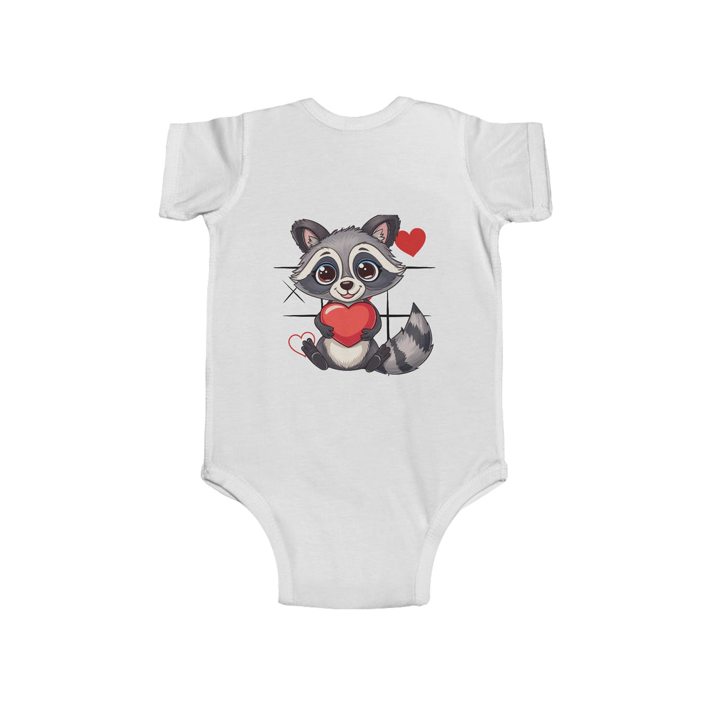 Infant Fine Jersey Bodysuit | Love Cute Cartoon Baby Animals Bodysuit for Kids | Saint Valentine Gift for Little Ones - Blululi