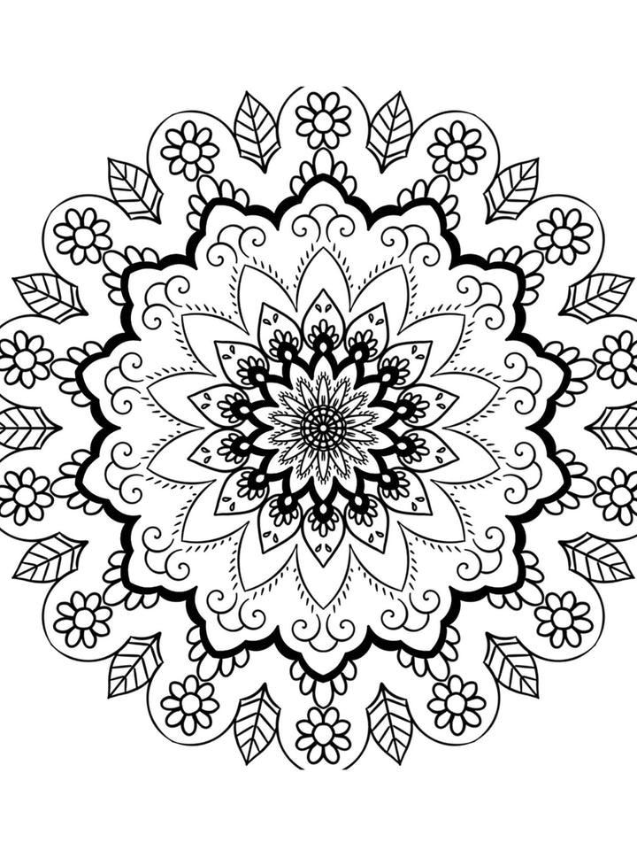printable mandala coloring page – 19 hand-drawn pages PDF download
