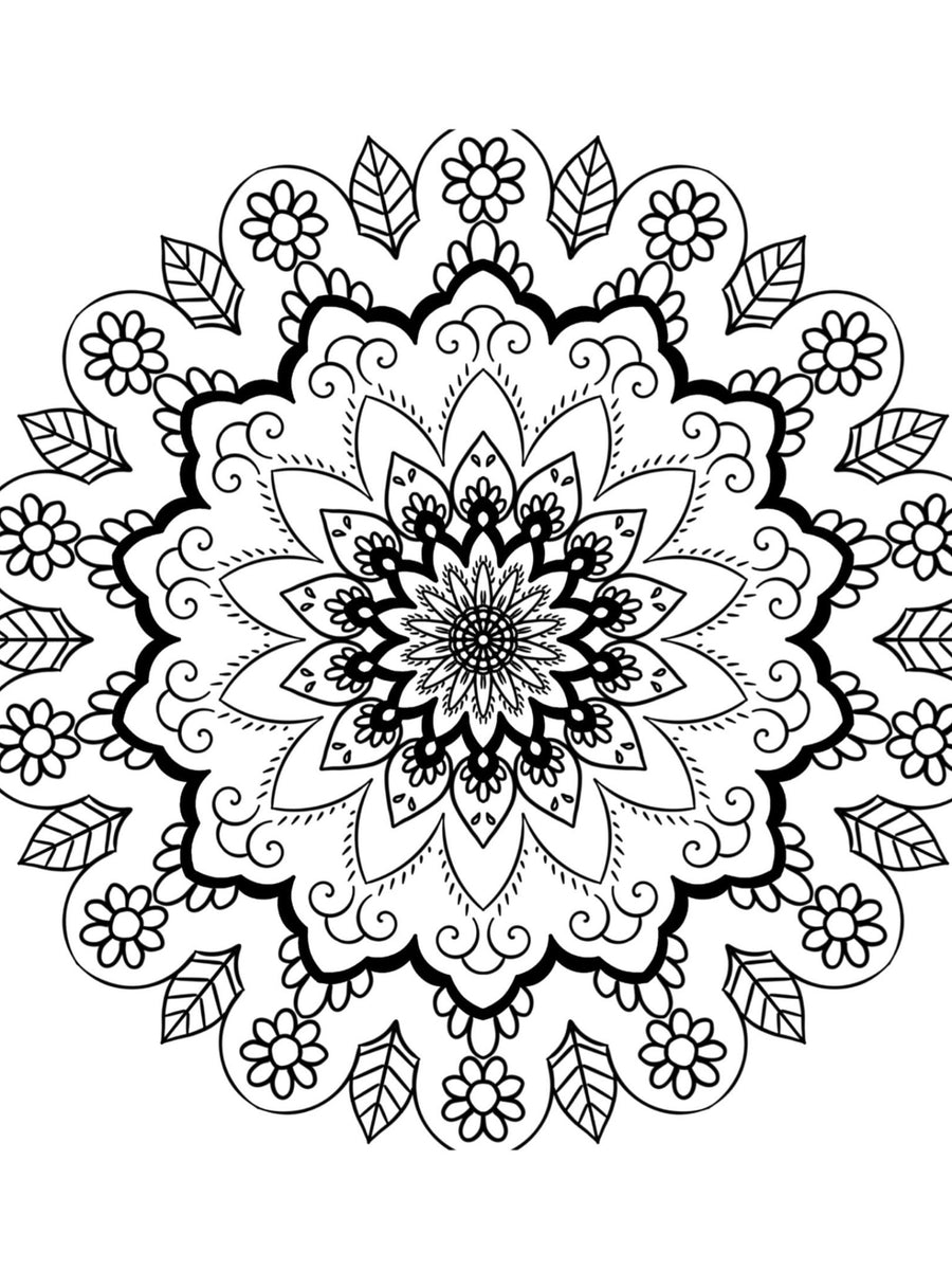 printable mandala coloring page – 19 hand-drawn pages PDF download