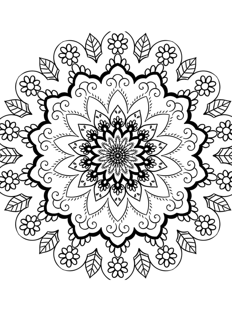 printable mandala coloring page – 19 hand-drawn pages PDF download