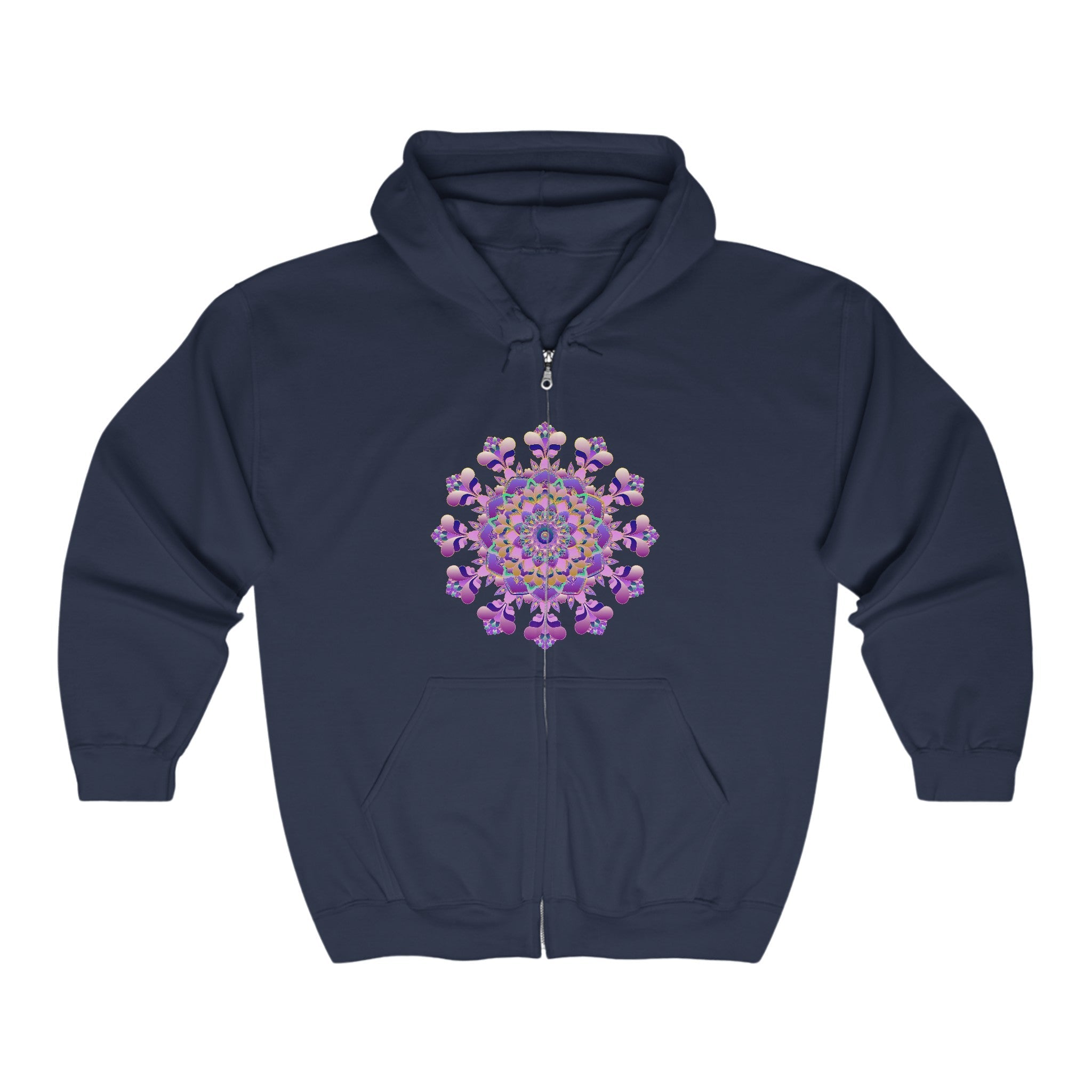 Intricate Floral Mandala Hoodie - Black Hoodie - Blululi