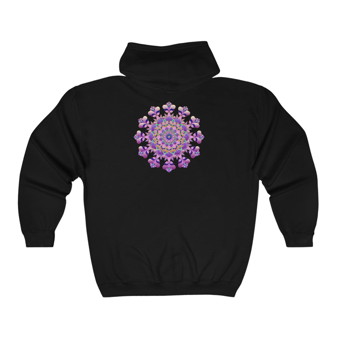 Intricate Floral Mandala Hoodie - Black Hoodie - Blululi