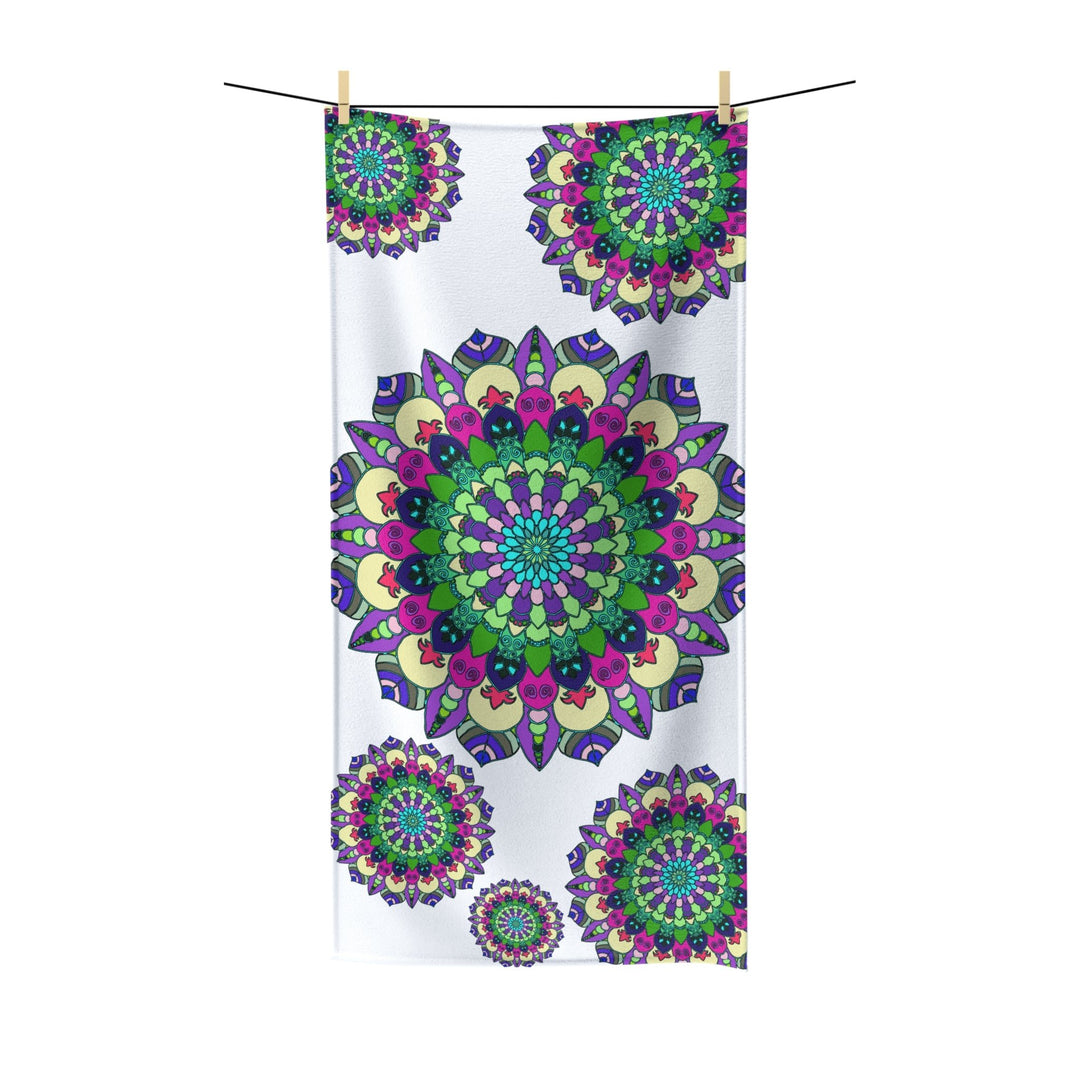 Intricate Mandala Bath Towel - Green, Purple, Pink Home Decor - Blululi