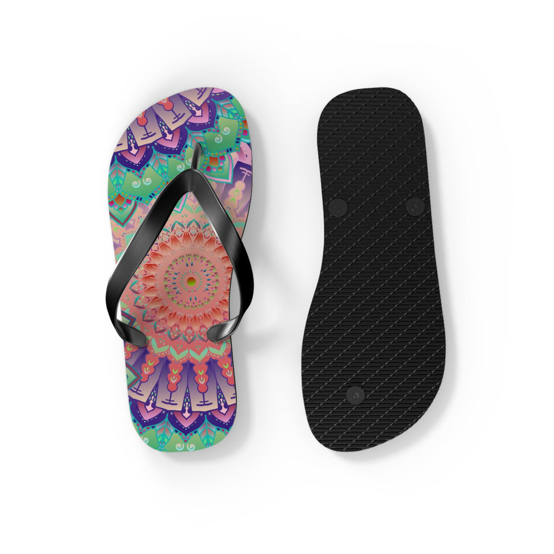 Intricate Mandala Flip Flops - Floral Design Shoes - Blululi