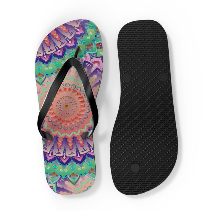 Intricate Mandala Flip Flops - Floral Design Shoes - Blululi