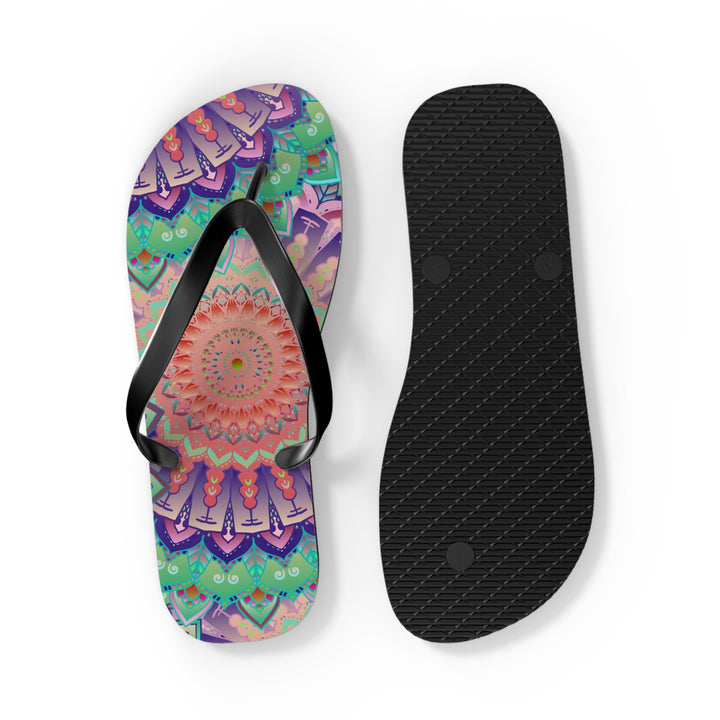 Intricate Mandala Flip Flops - Floral Design Shoes - Blululi