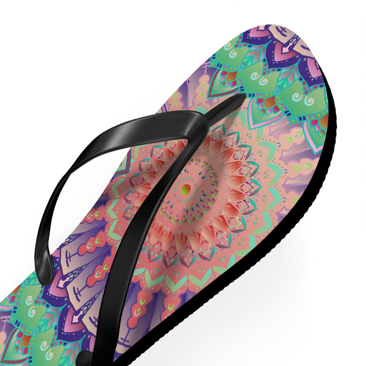 Intricate Mandala Flip Flops - Floral Design Shoes - Blululi