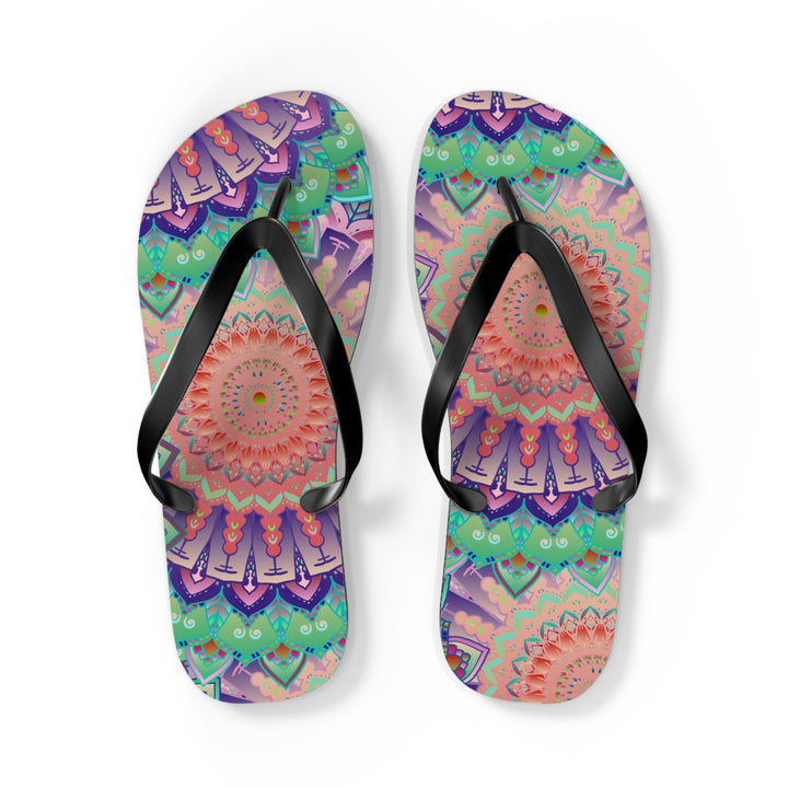 Intricate Mandala Flip Flops - Floral Design Shoes - Blululi