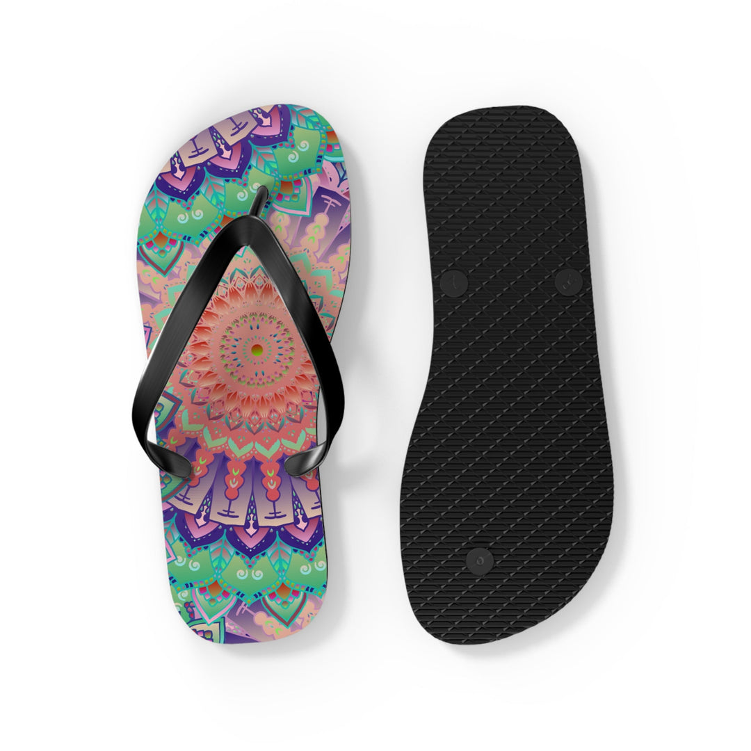 Intricate Mandala Flip Flops - Floral Design Shoes - Blululi