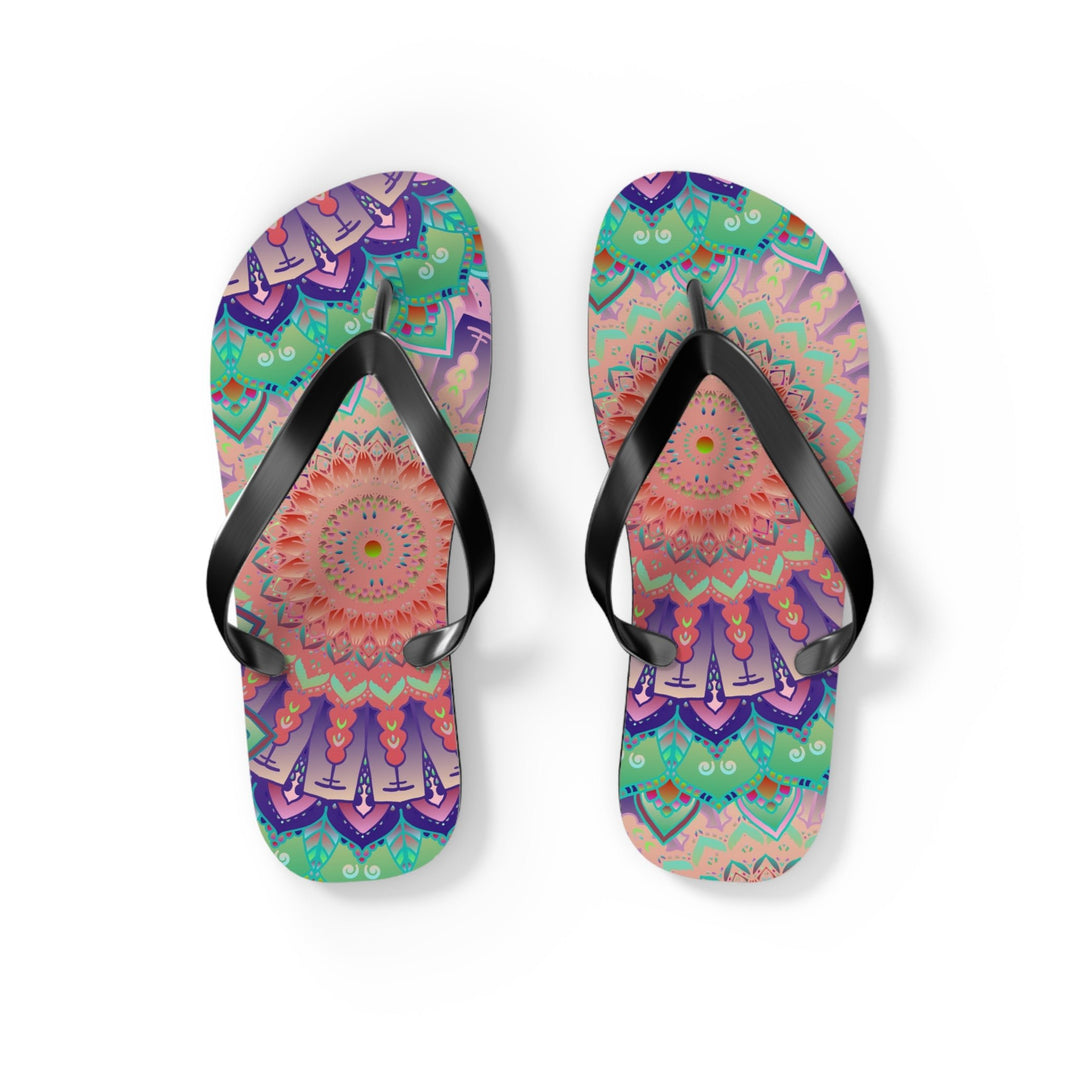 Intricate Mandala Flip Flops - Floral Design Shoes - Blululi