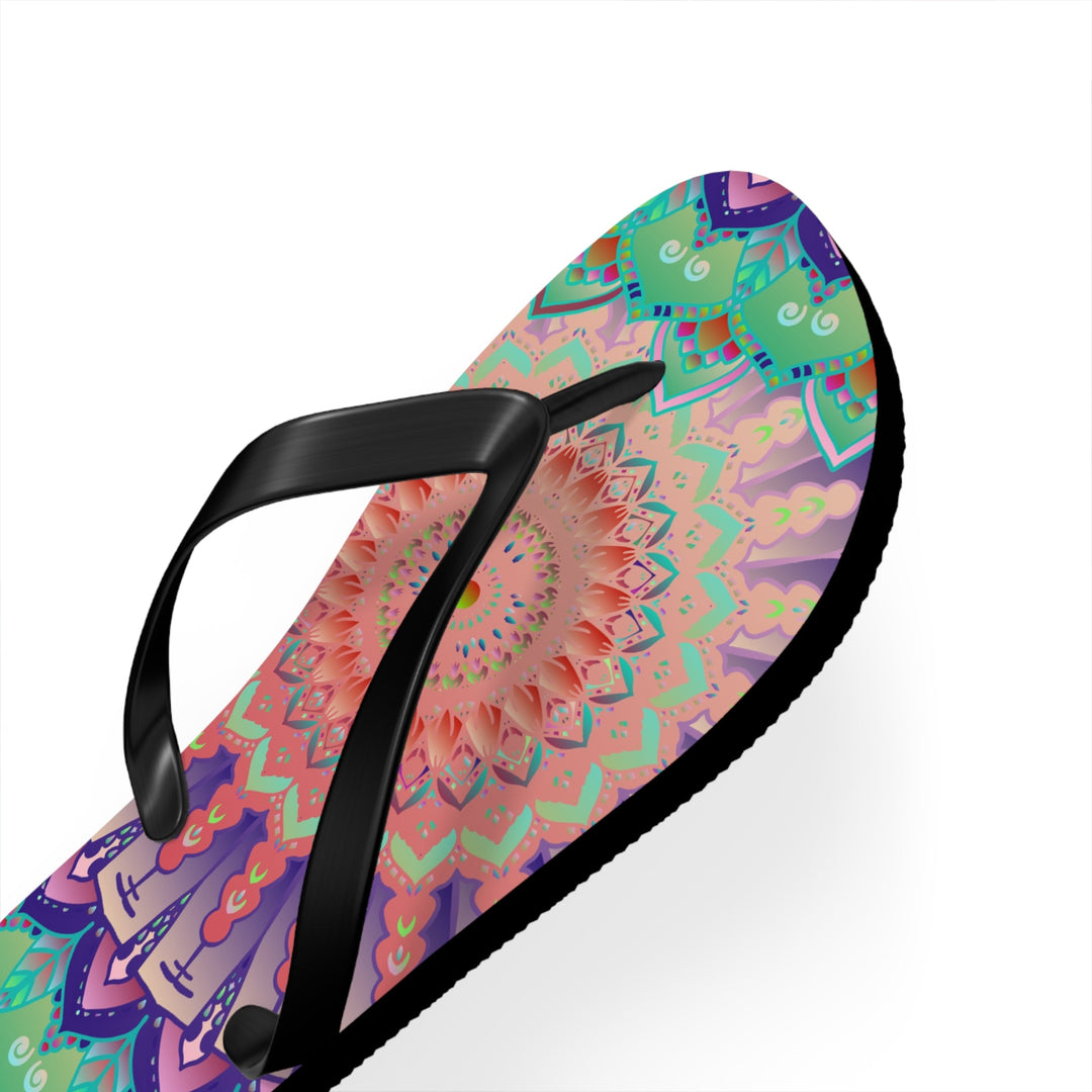 Intricate Mandala Flip Flops - Floral Design Shoes - Blululi