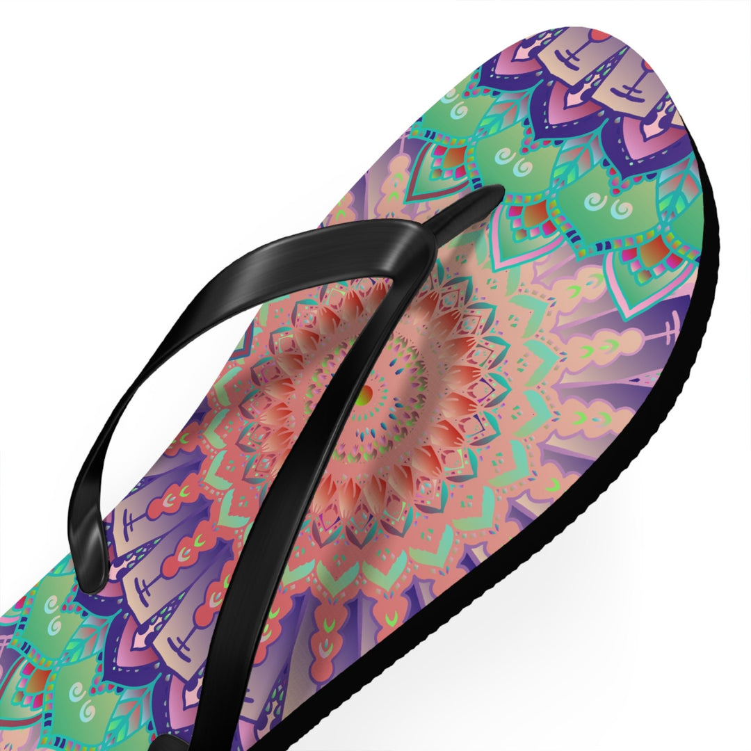 Intricate Mandala Flip Flops - Floral Design Shoes - Blululi