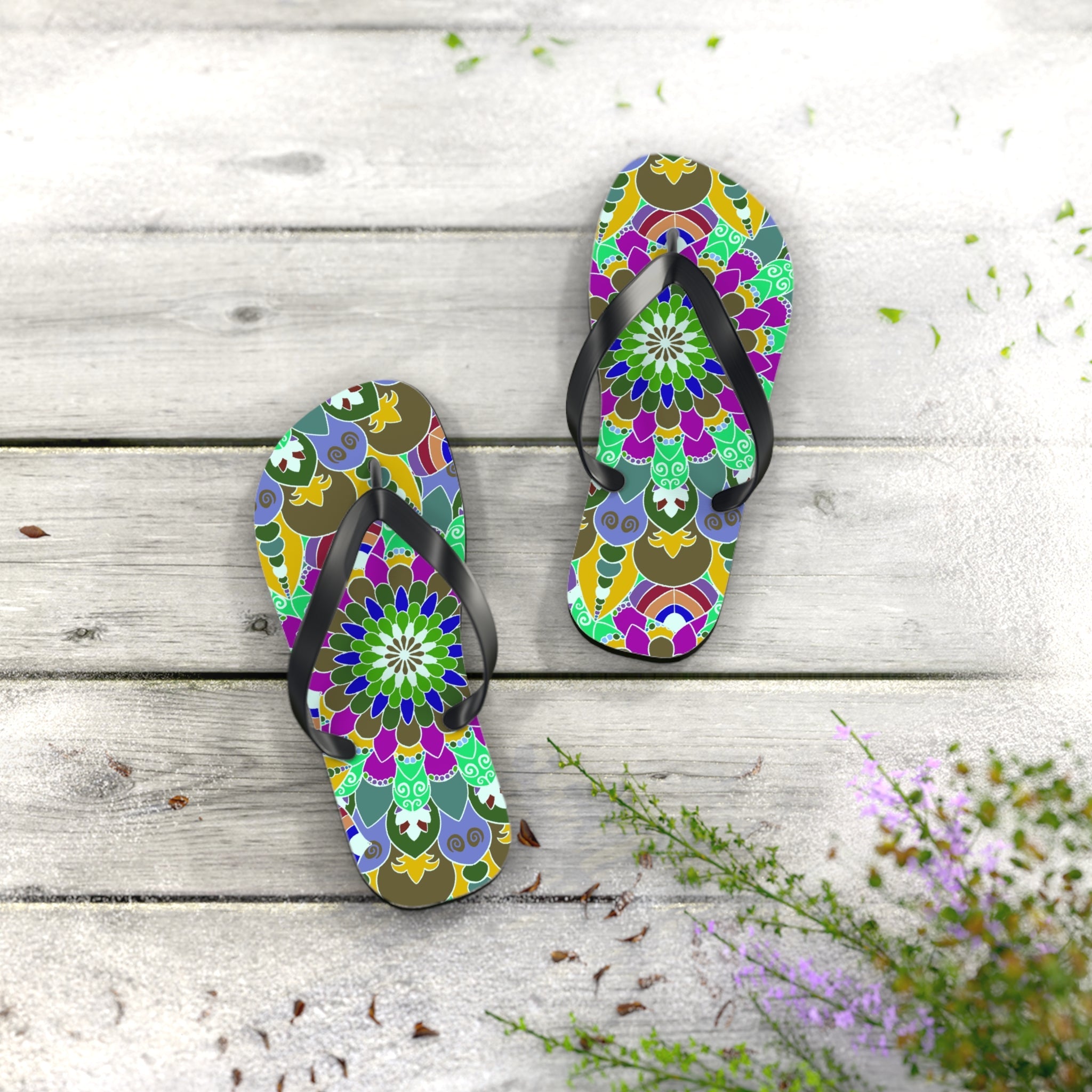 Intricate Mandala Flip Flops - Peace & Harmony Shoes - Blululi