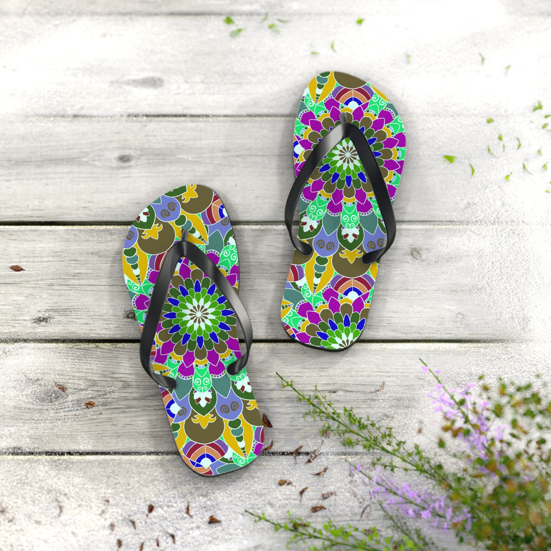 Intricate Mandala Flip Flops - Peace & Harmony Shoes - Blululi