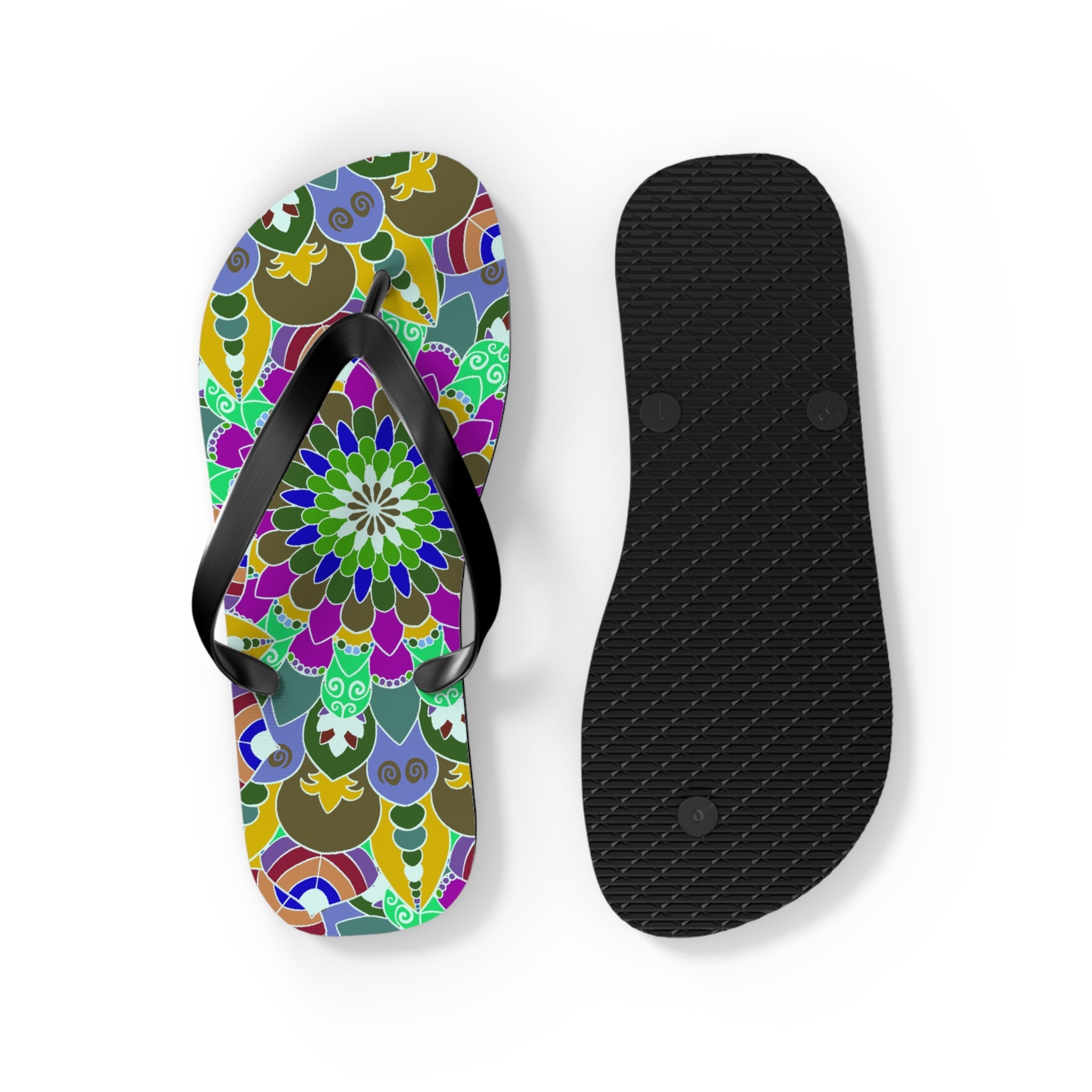 Intricate Mandala Flip Flops - Peace & Harmony Shoes - Blululi