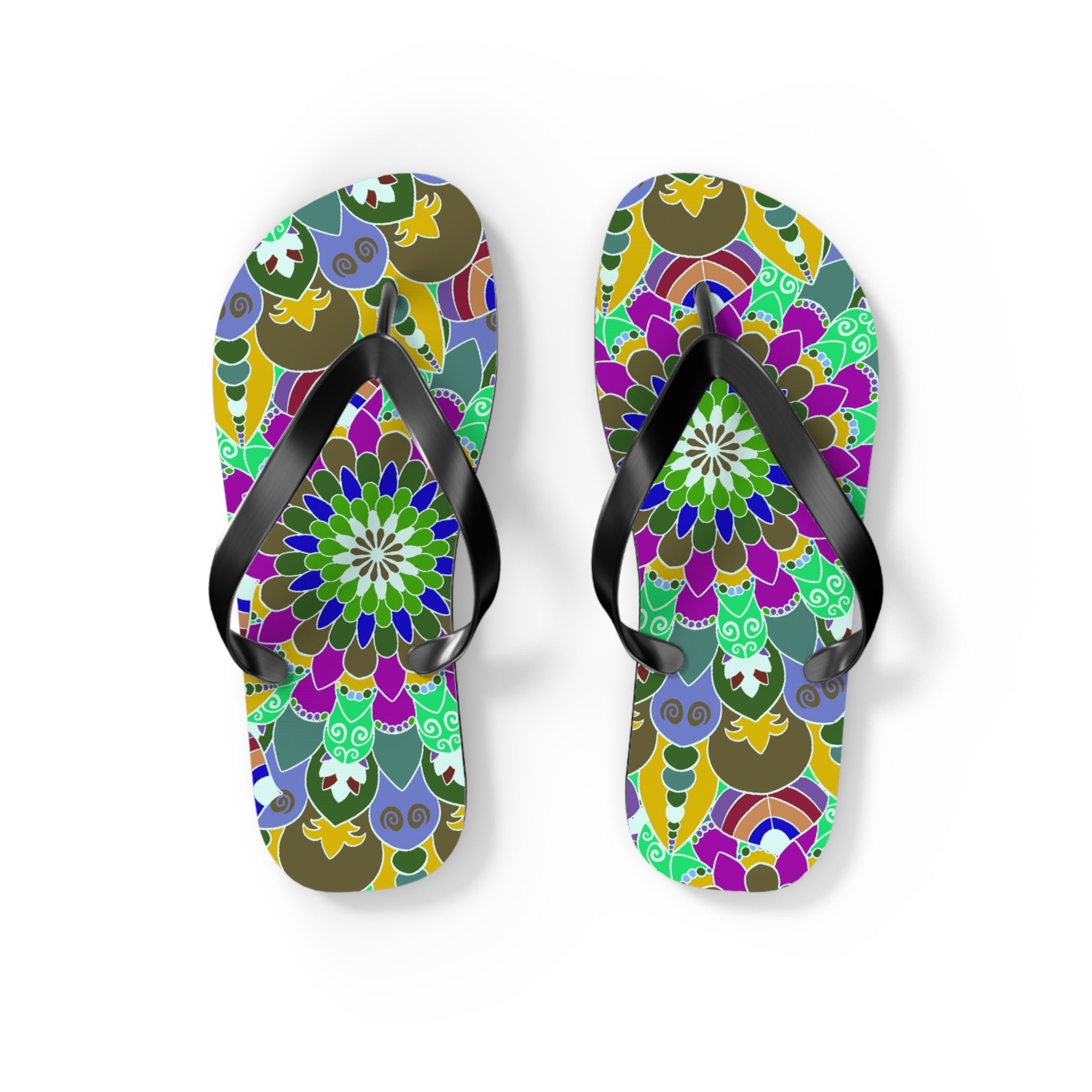 Intricate Mandala Flip Flops - Peace & Harmony Shoes - Blululi