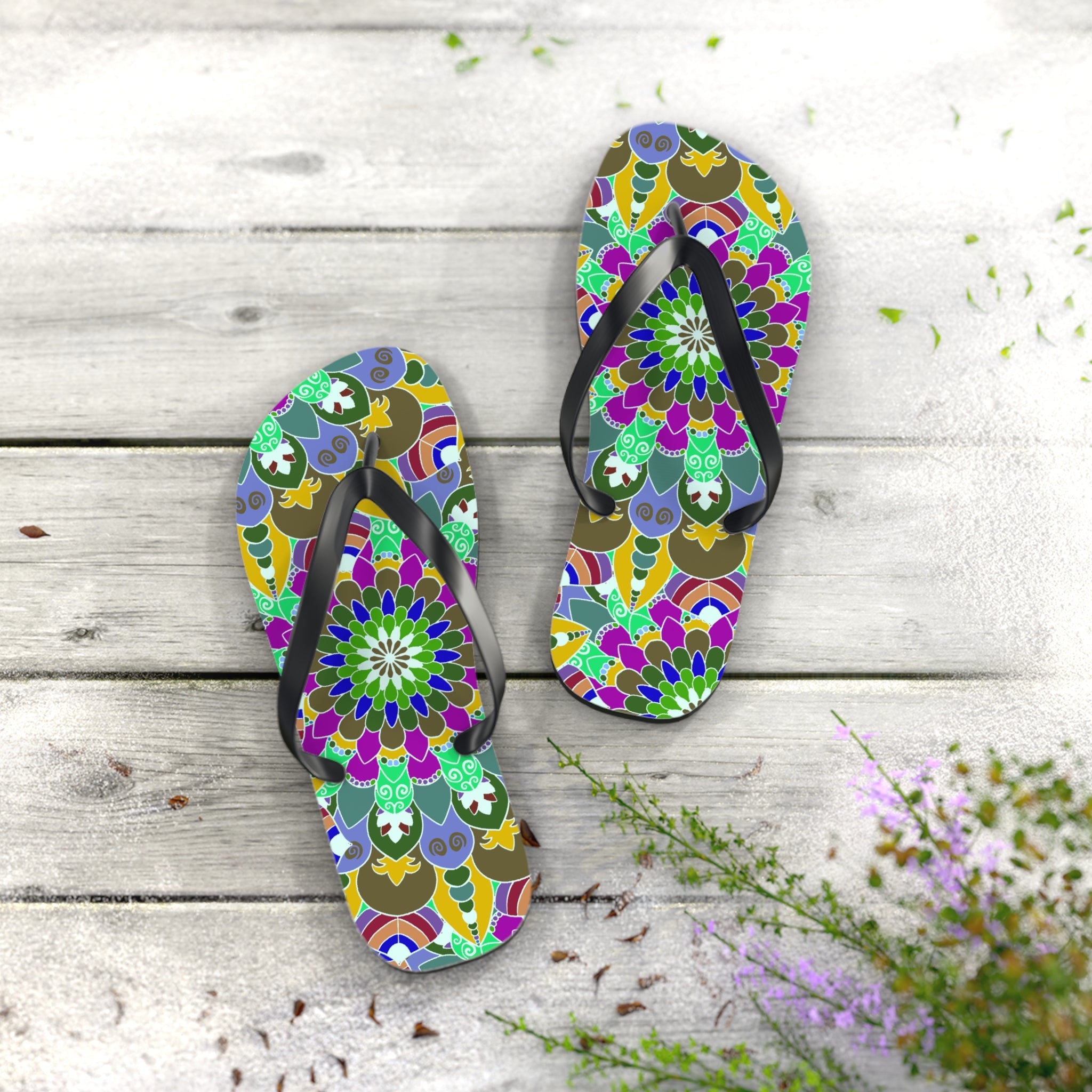 Intricate Mandala Flip Flops - Peace & Harmony Shoes - Blululi