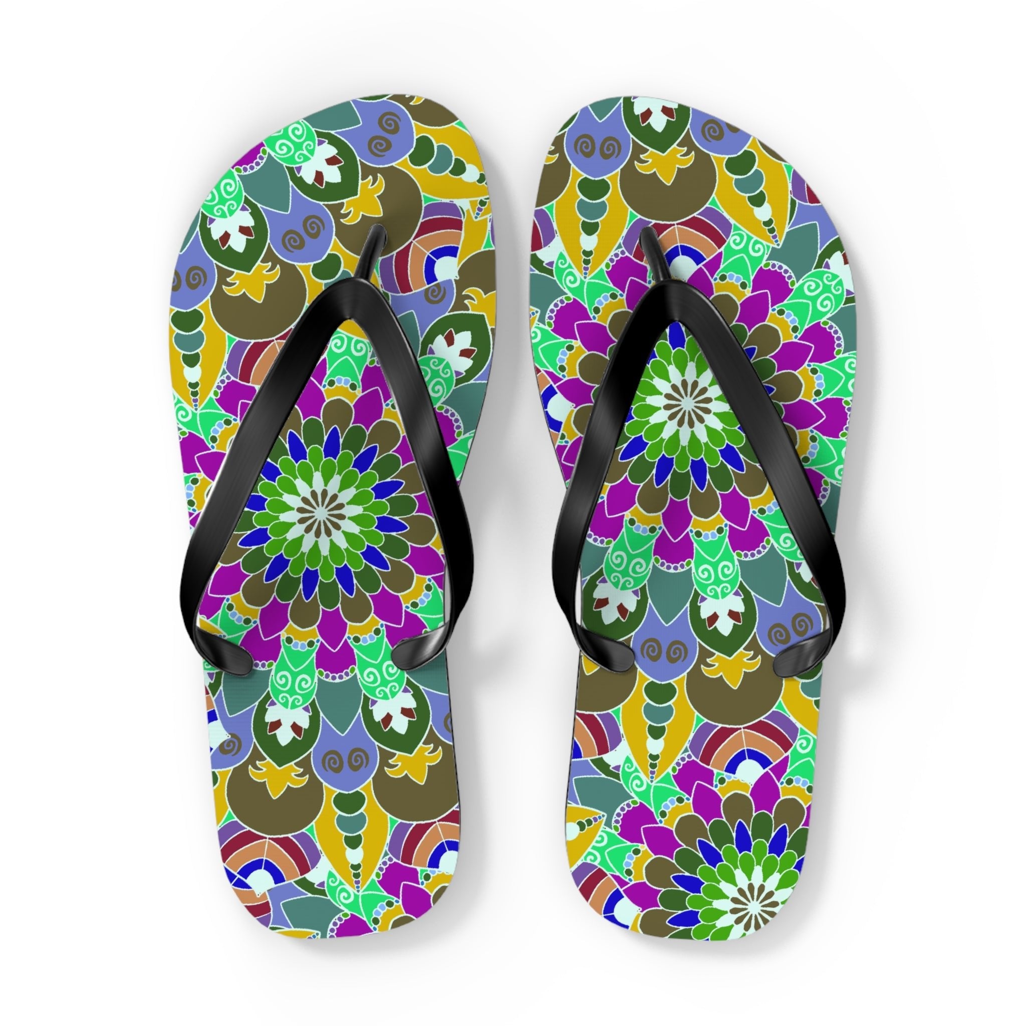 Intricate Mandala Flip Flops - Peace & Harmony Shoes - Blululi