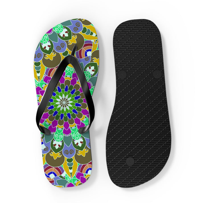 Intricate Mandala Flip Flops - Peace & Harmony Shoes - Blululi