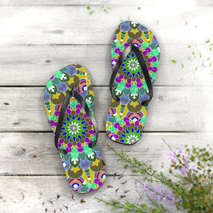 Intricate Mandala Flip Flops - Peace & Harmony Shoes - Blululi