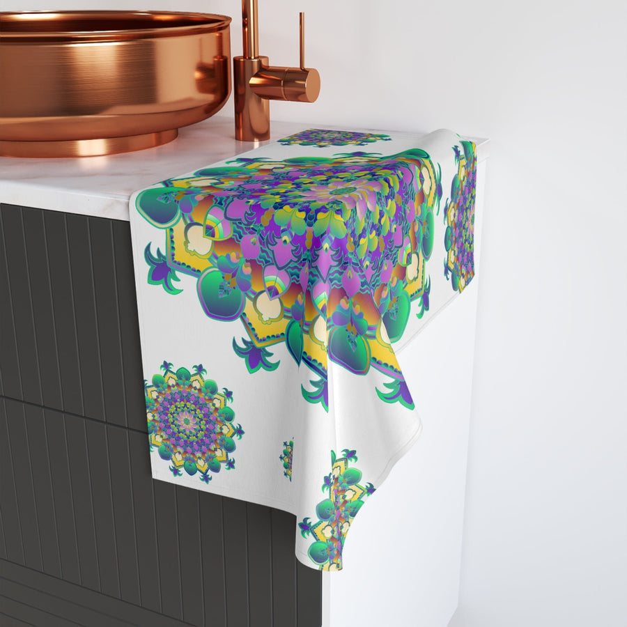 Intricate Mandala Hand Towel - Colorful & Spiritual Home Decor - Blululi