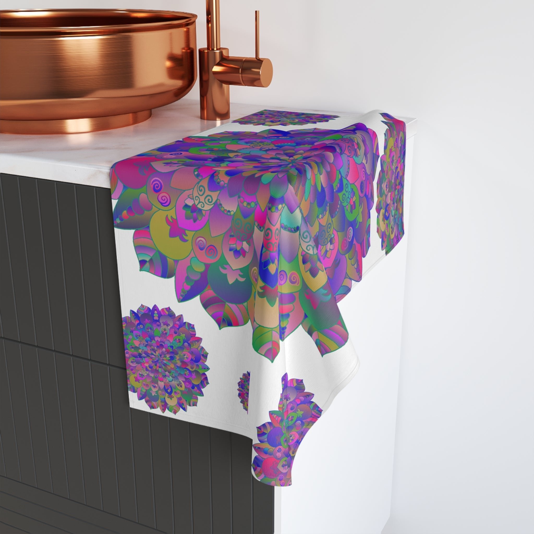 Intricate Mandala Hand Towel - Colorful & Spiritual Home Decor - Blululi