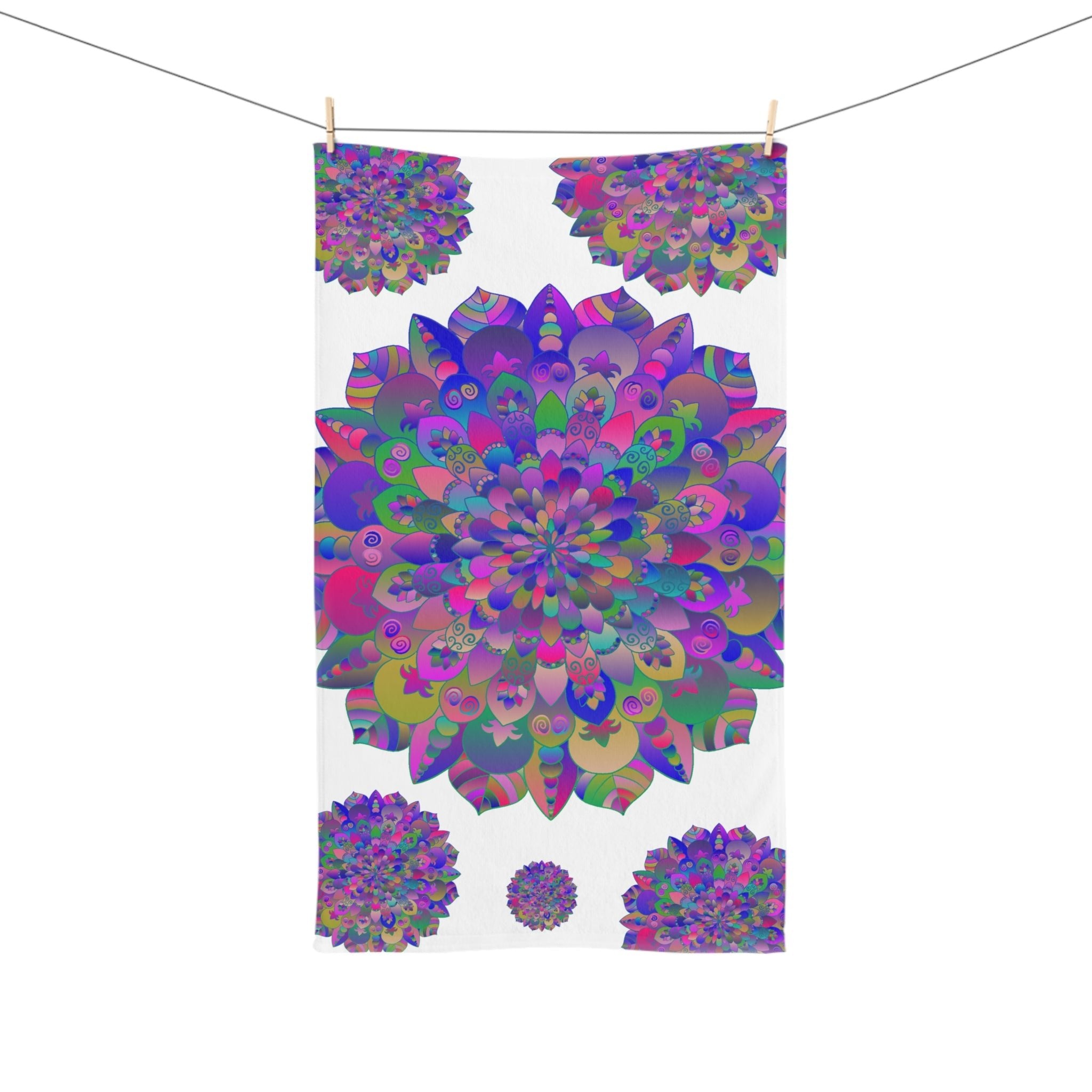 Intricate Mandala Hand Towel - Colorful & Spiritual Home Decor - Blululi