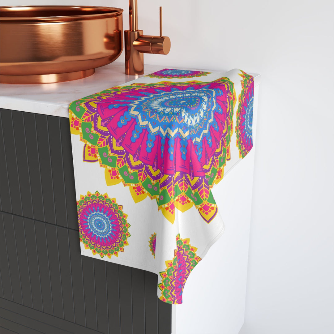 Intricate Mandala Hand Towel - Colorful & Vibrant Home Decor - Blululi