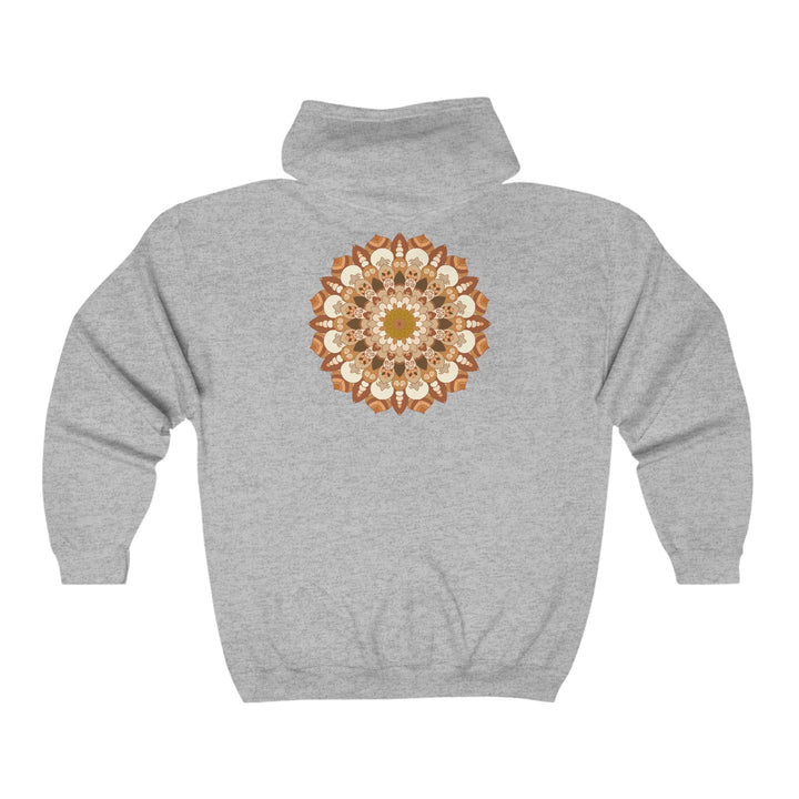 Intricate Mandala Hoodie - Brown & Orange Hoodie - Blululi