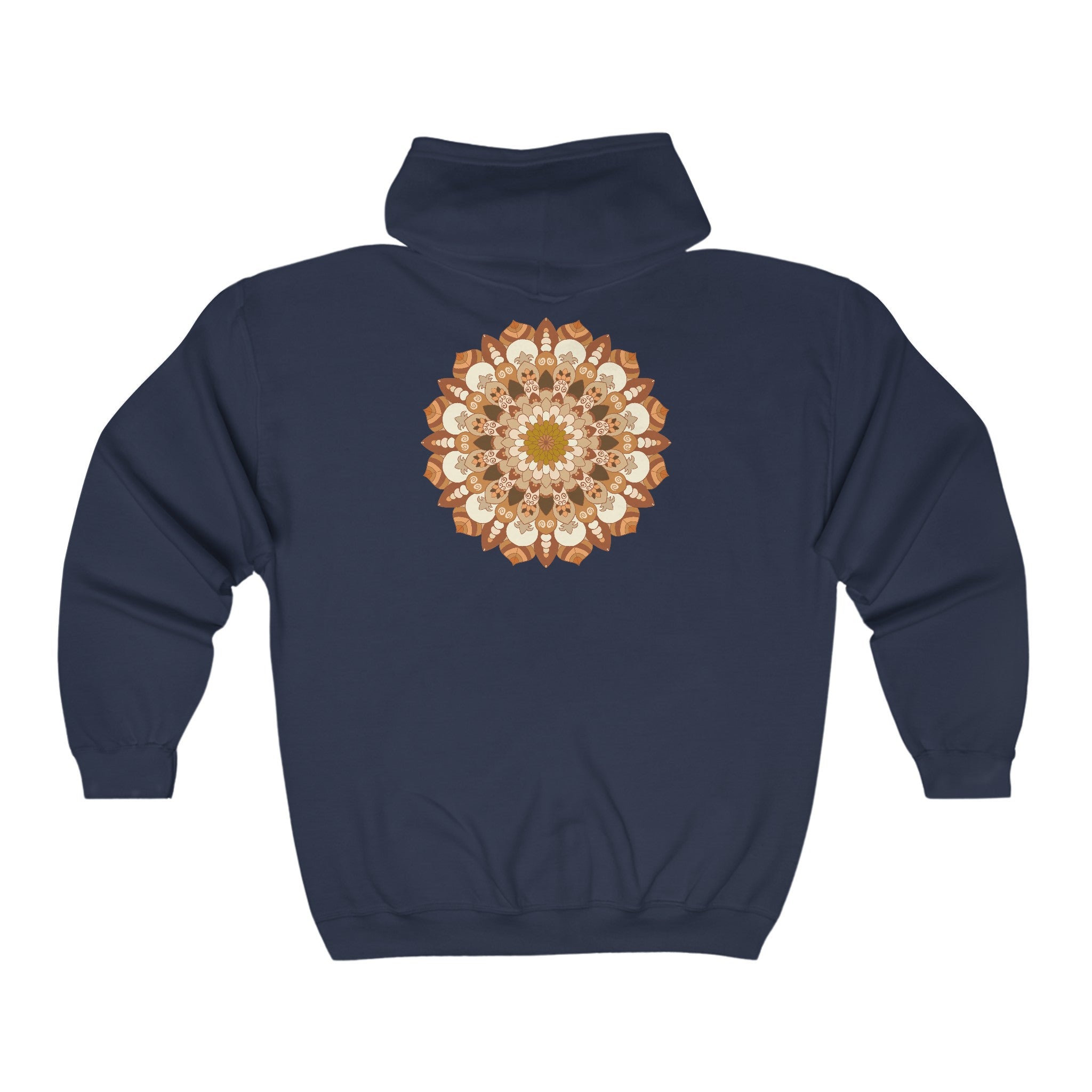 Intricate Mandala Hoodie - Brown & Orange Hoodie - Blululi