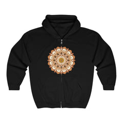 Intricate Mandala Hoodie - Brown & Orange Hoodie - Blululi