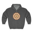 Intricate Mandala Hoodie - Brown & Orange Hoodie - Blululi