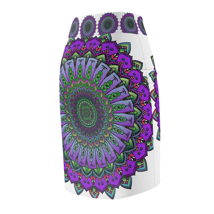 Intricate Mandala Pencil Skirt - Light Purple All Over Prints - Blululi