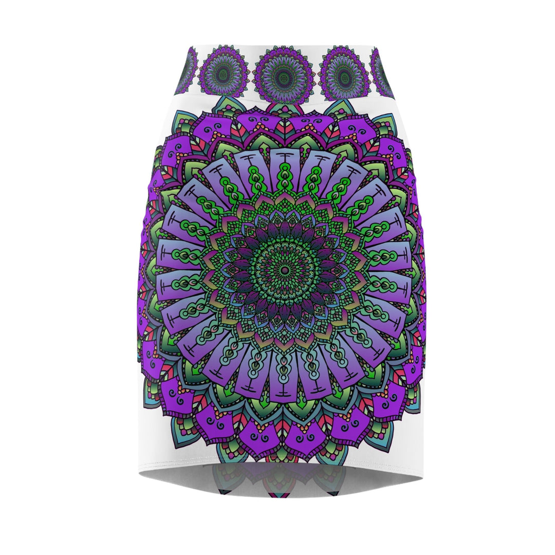 Intricate Mandala Pencil Skirt - Light Purple All Over Prints - Blululi