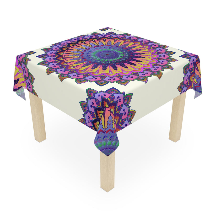 Intricate Mandala Tablecloth - Ivory, Bohemian Decor Home Decor - Blululi
