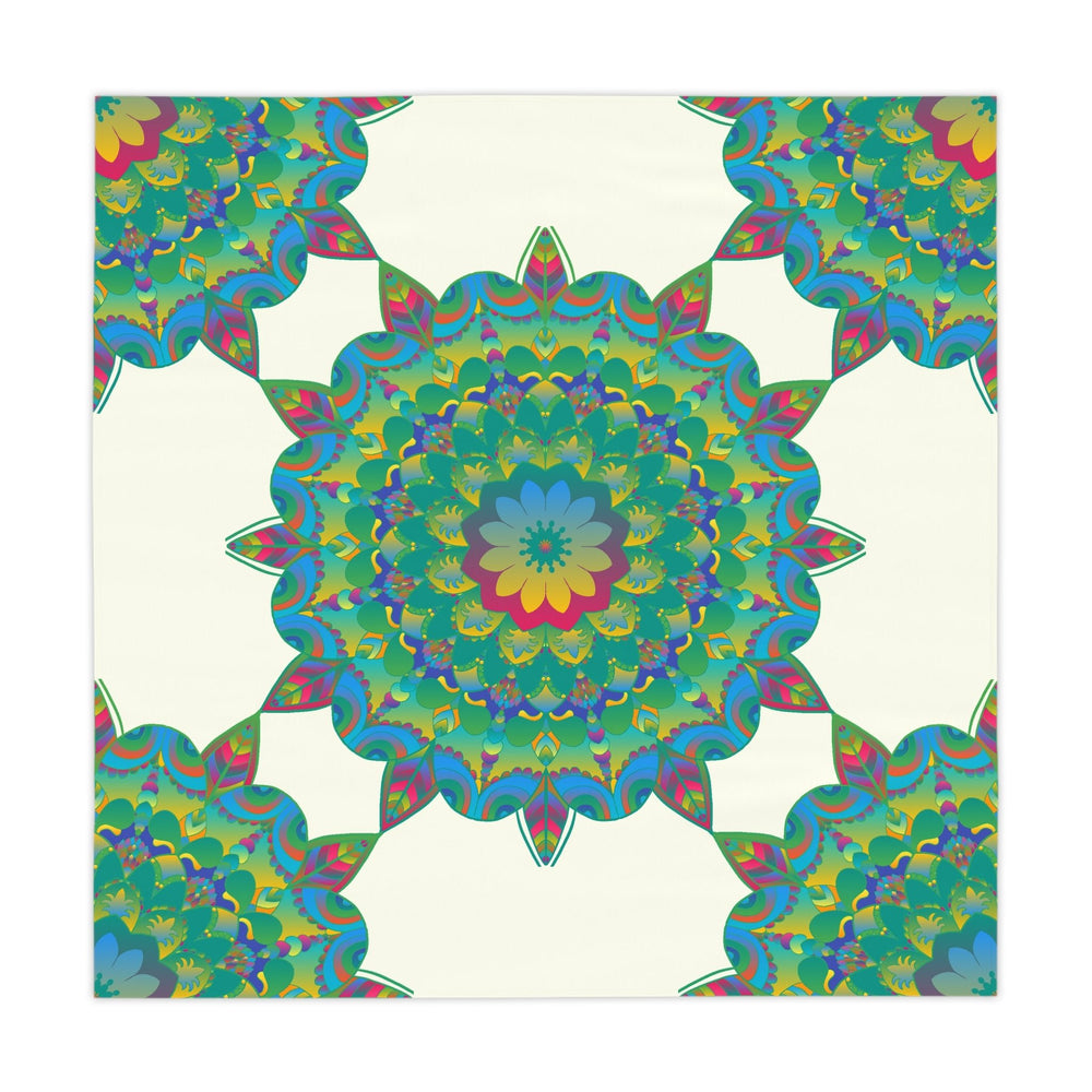 Intricate Mandala Tablecloth, Ivory - Floral Design Home Decor - Blululi