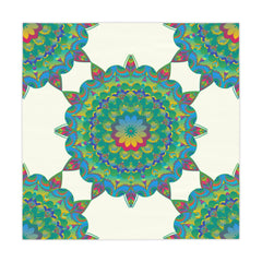 Intricate Mandala Tablecloth, Ivory - Floral Design Home Decor - Blululi