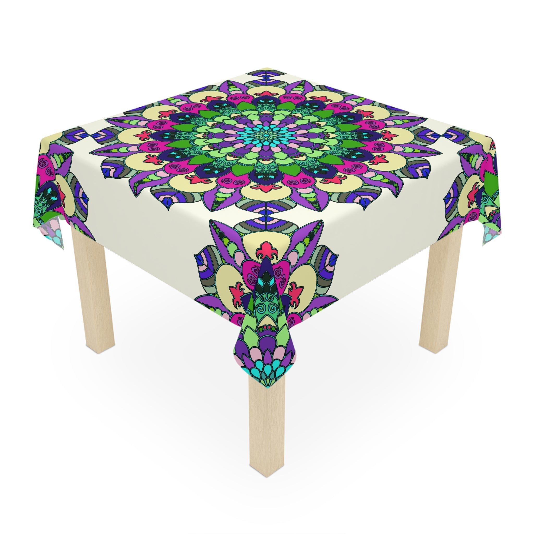 Intricate Mandala Tablecloth - Ivory Home Decor - Blululi