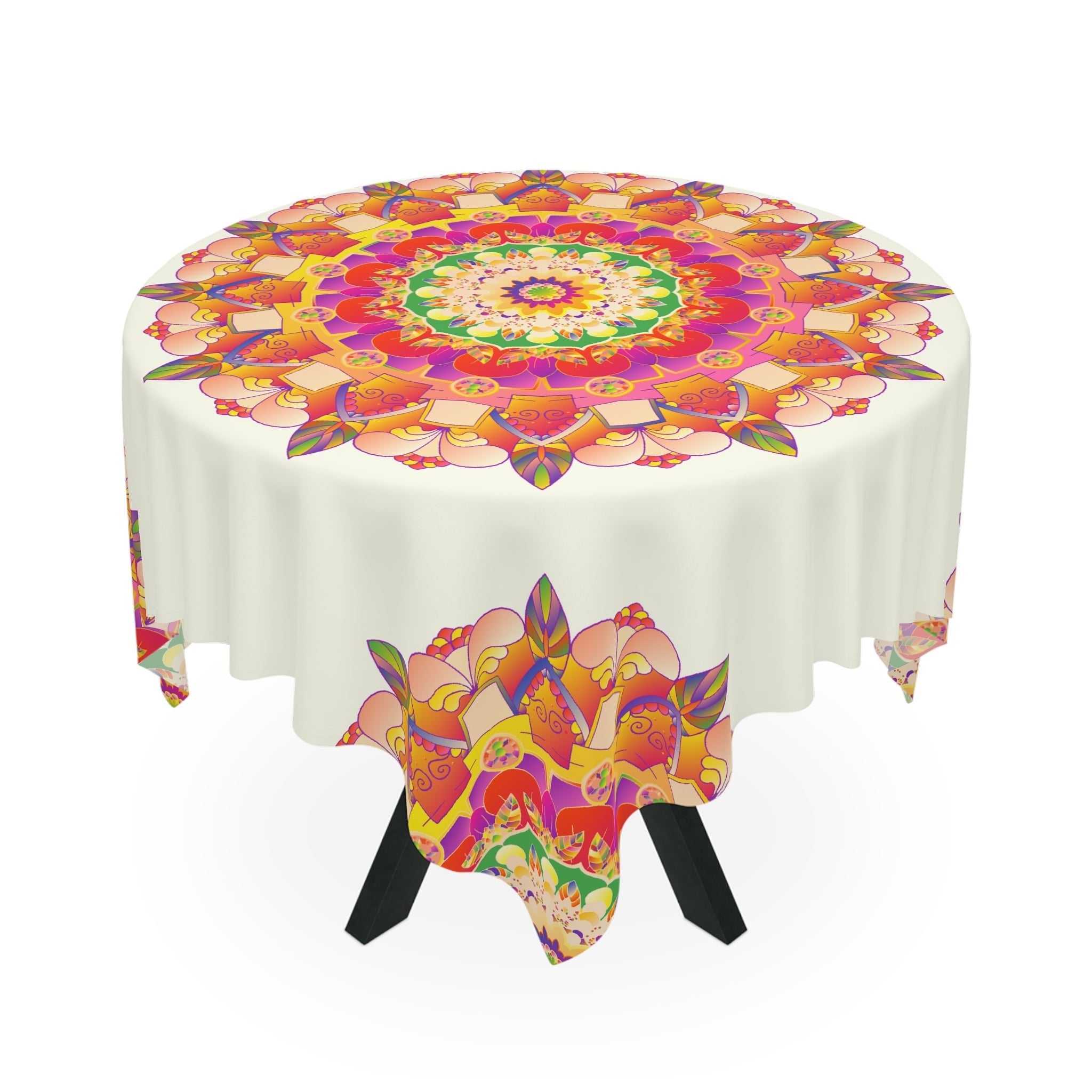 Intricate Mandala Tablecloth - Ivory Home Decor - Blululi