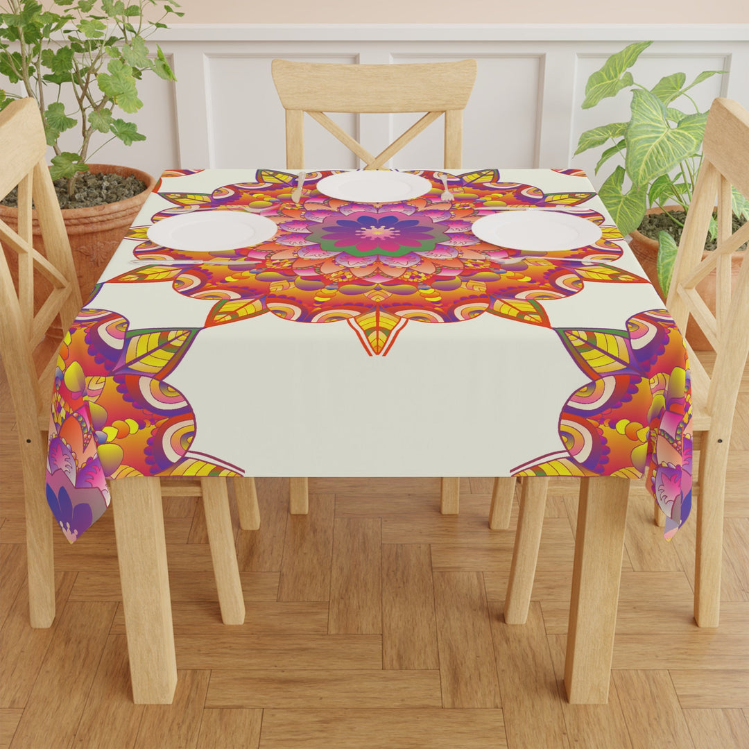 Intricate Mandala Tablecloth - Ivory Home Decor - Blululi