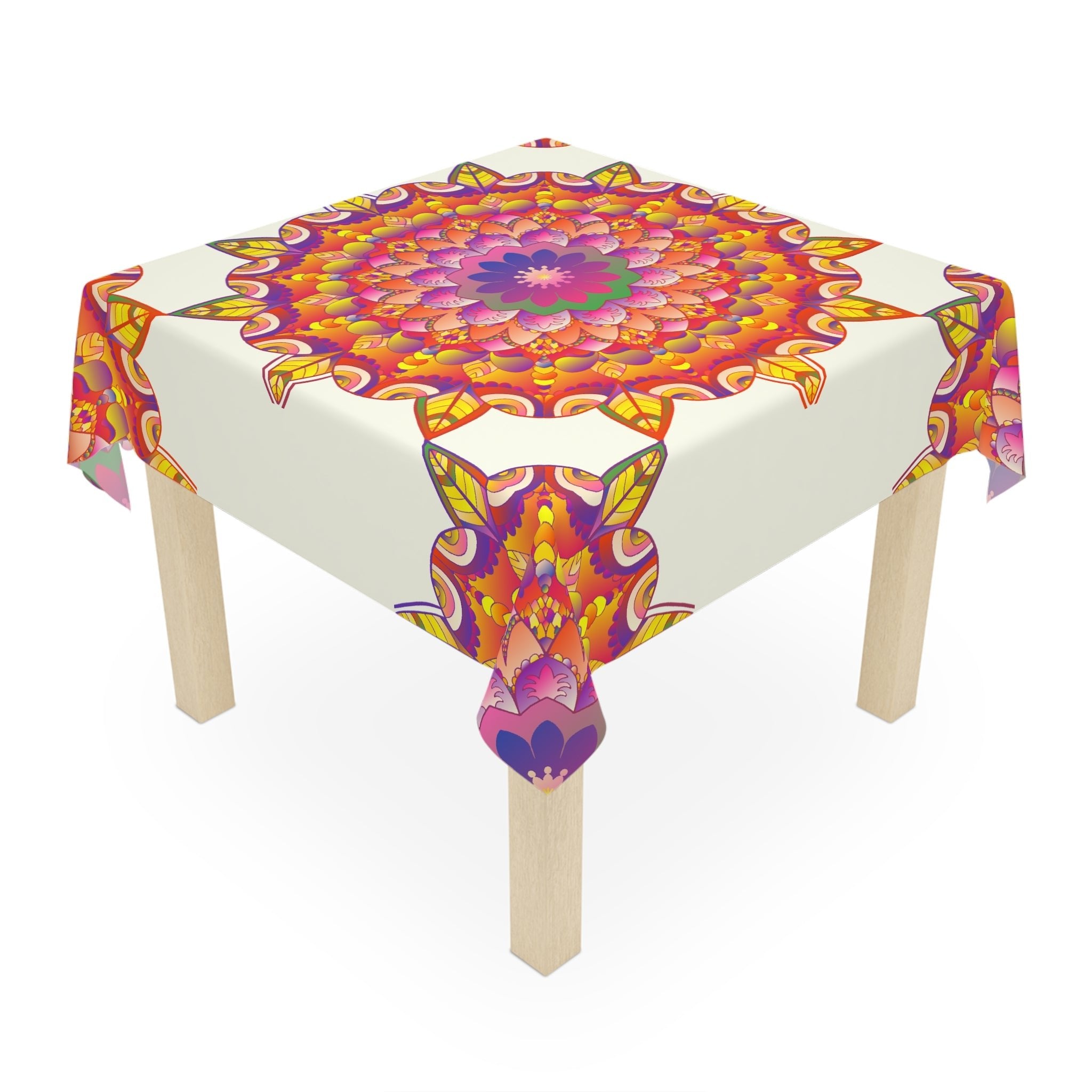 Intricate Mandala Tablecloth - Ivory Home Decor - Blululi