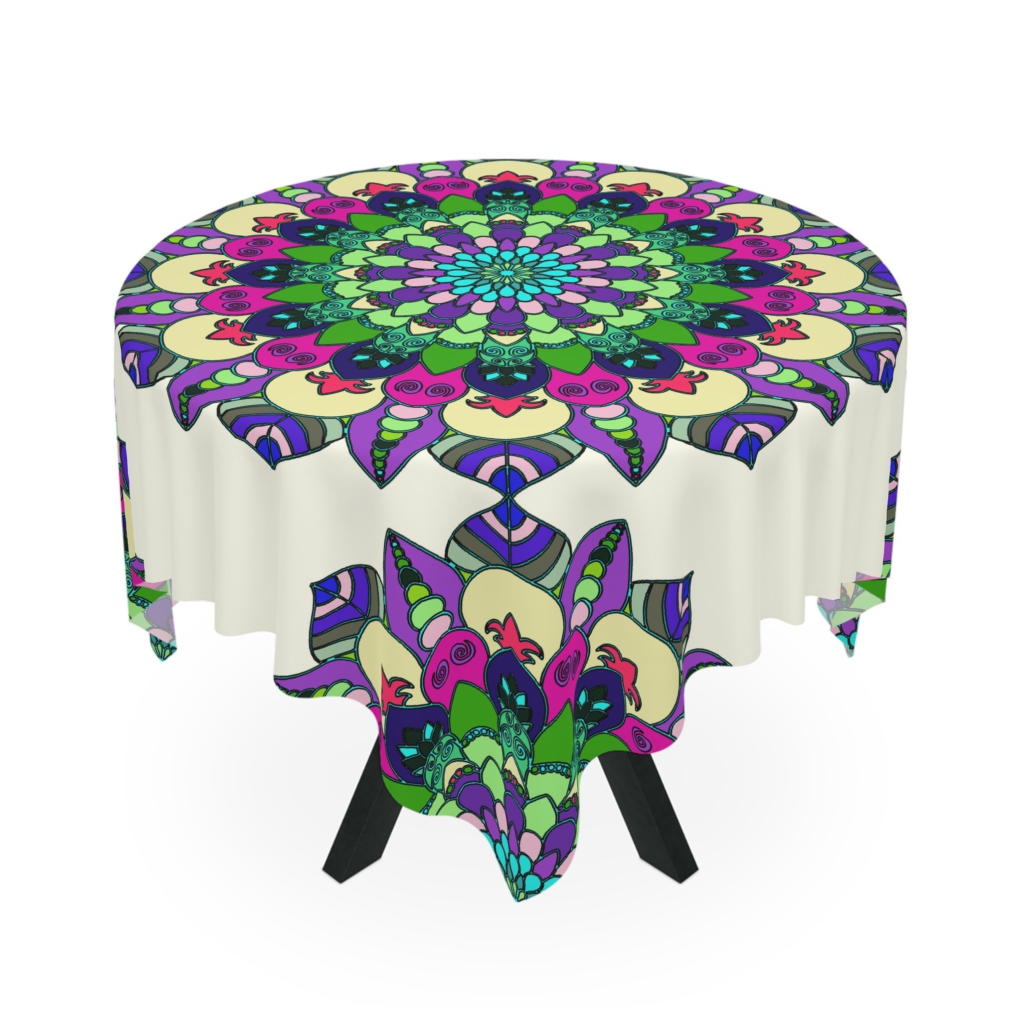 Intricate Mandala Tablecloth - Ivory Home Decor - Blululi