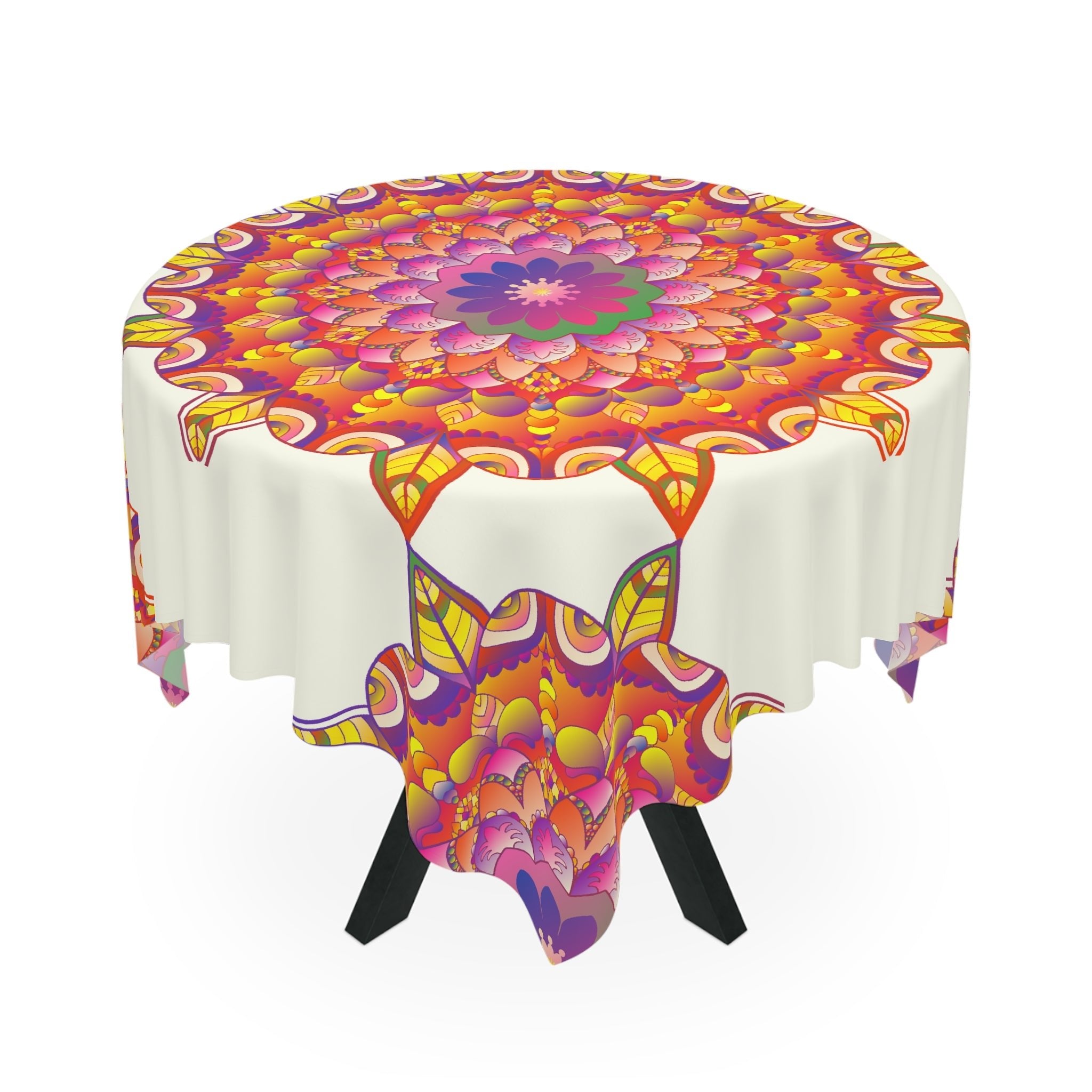 Intricate Mandala Tablecloth - Ivory Home Decor - Blululi