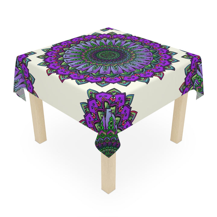 Intricate Mandala Tablecloth - Purple, Green & Blue Home Decor - Blululi