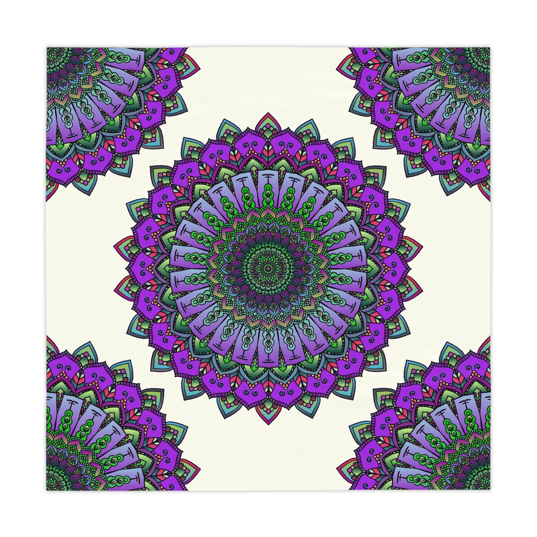 Intricate Mandala Tablecloth - Purple, Green & Blue Home Decor - Blululi