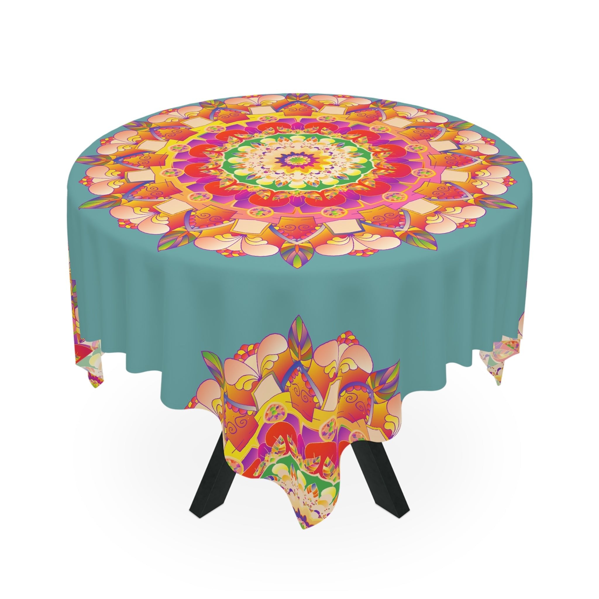 Intricate Mandala Tablecloth - Sage Green Home Decor - Blululi