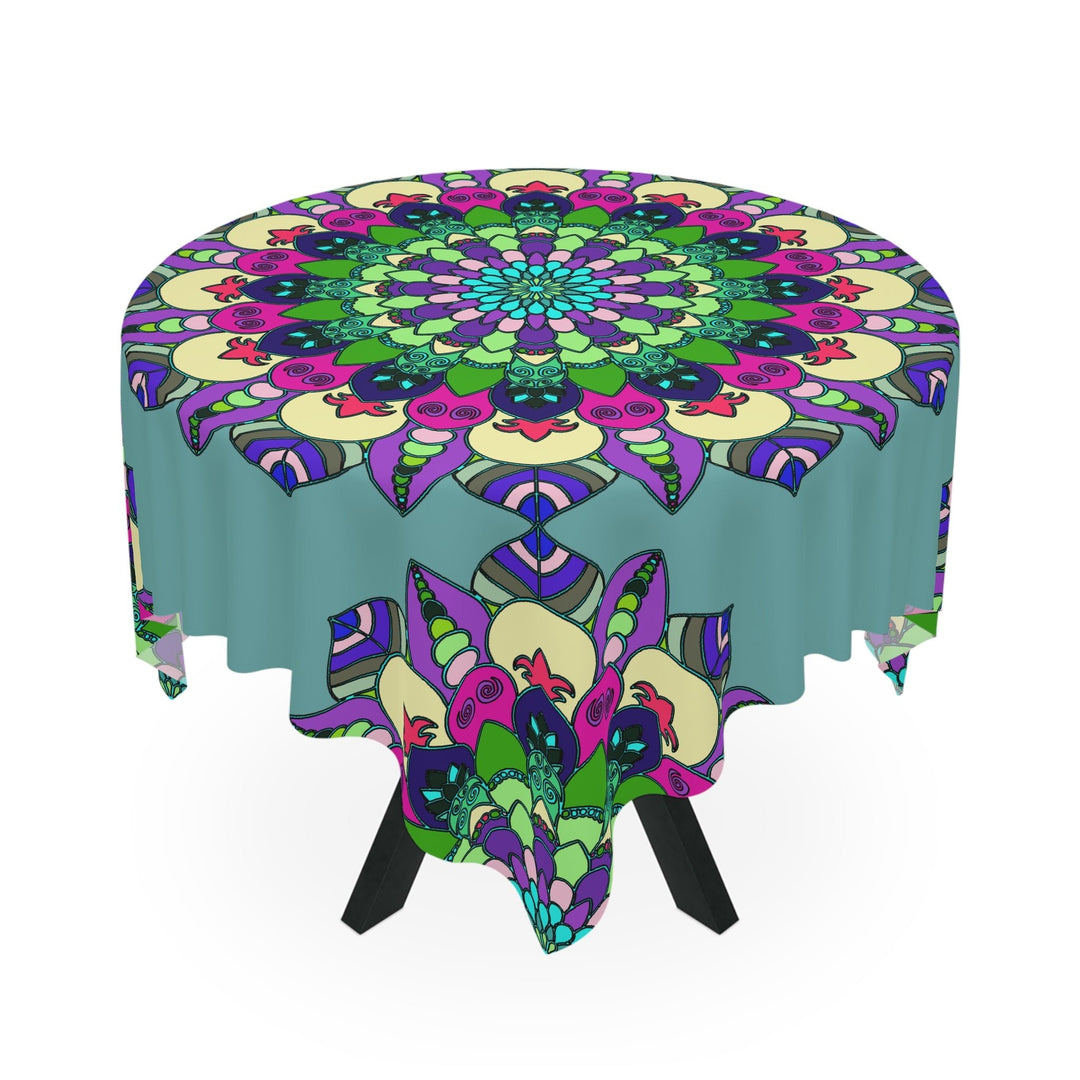 Intricate Mandala Tablecloth - Sage Green Home Decor - Blululi