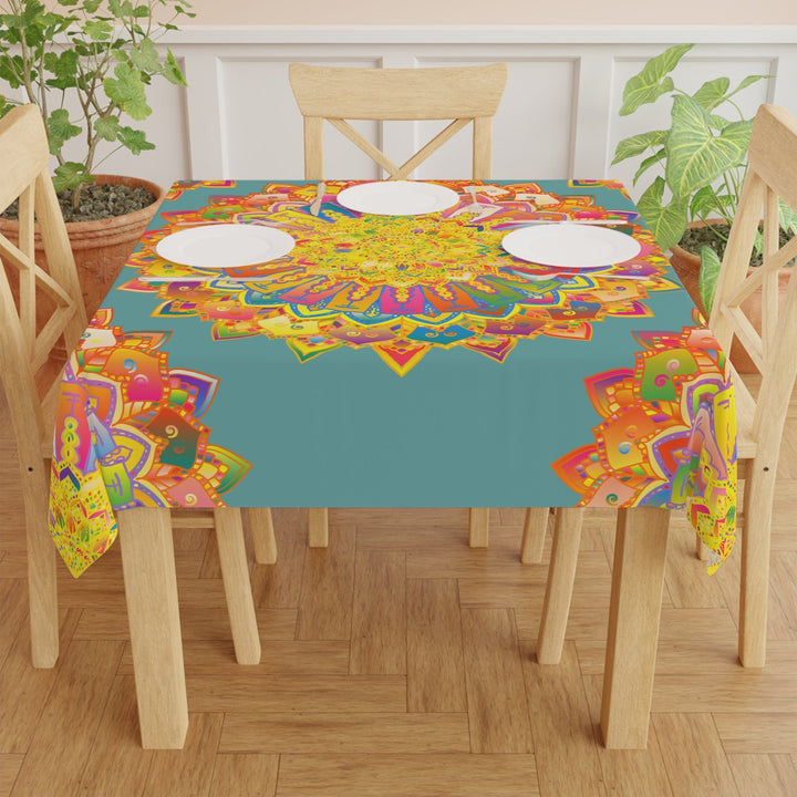 Intricate Mandala Tablecloth - Sage Green Home Decor - Blululi